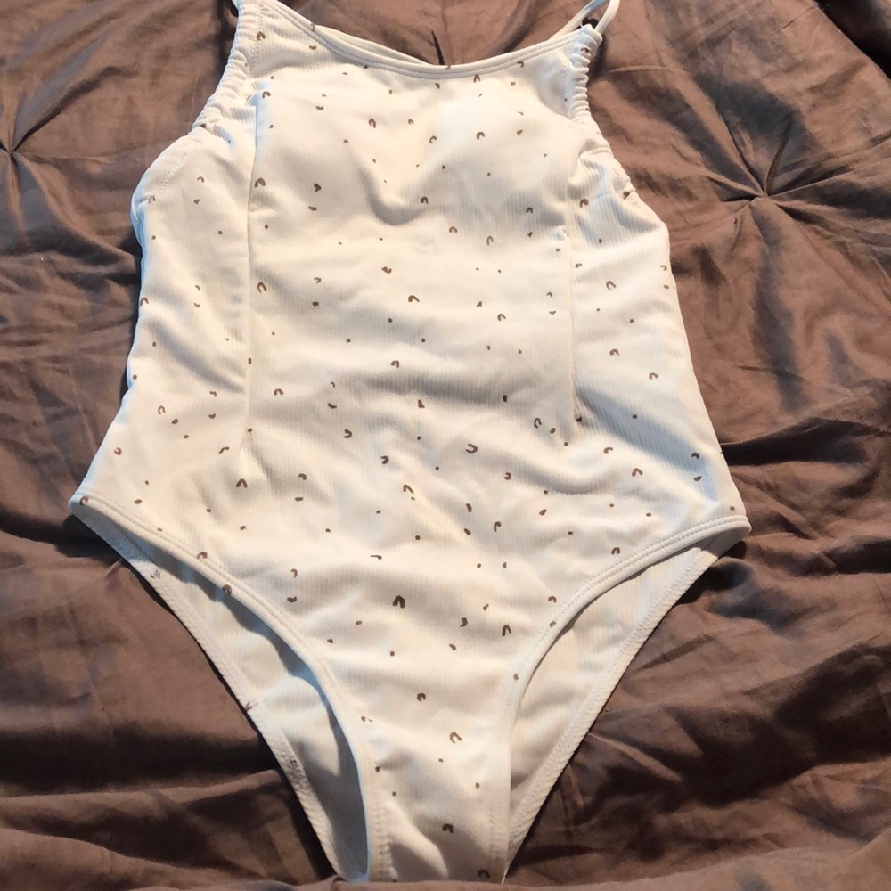 Low Back White Bathing Suit